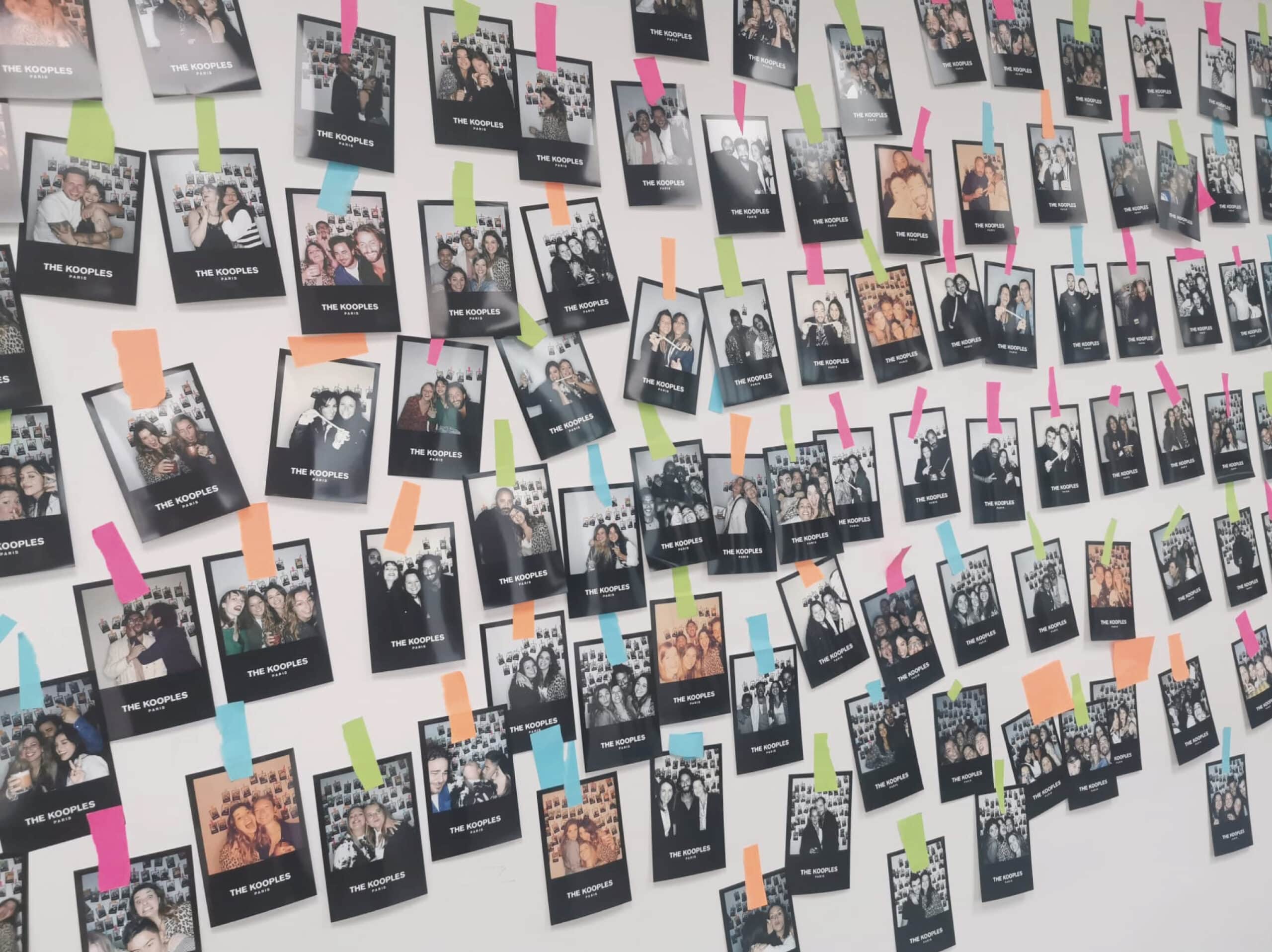 mur decoratif photo the kooples paris soirée entreprise collé avec post it couleur