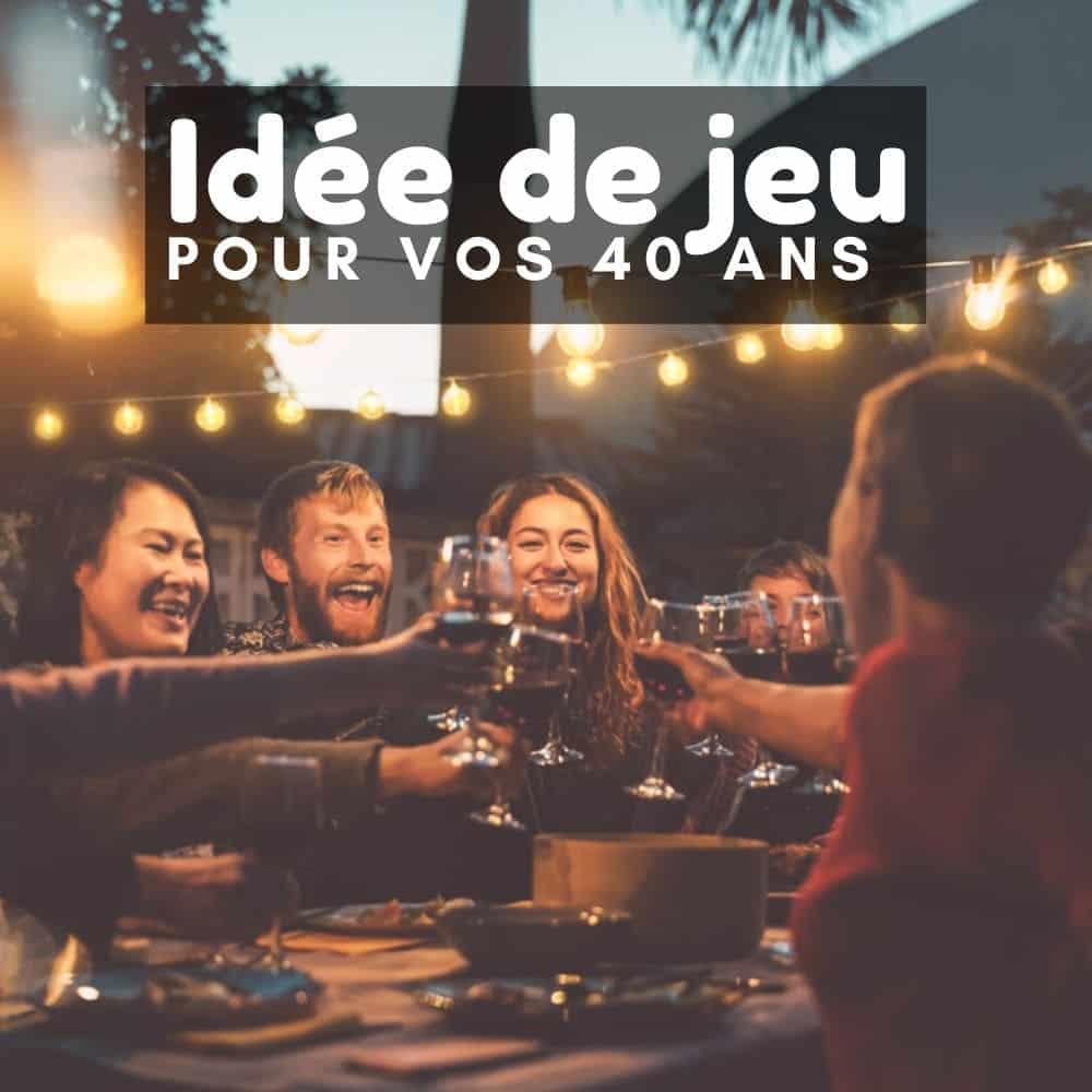 adulte en exterieur trinque le soir guirlande lumineuse idée de jeu 40 ans verres