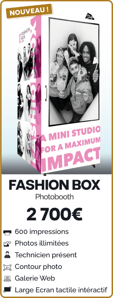 cabine photo fashionbox shootnbox prix tarif premium photobooth