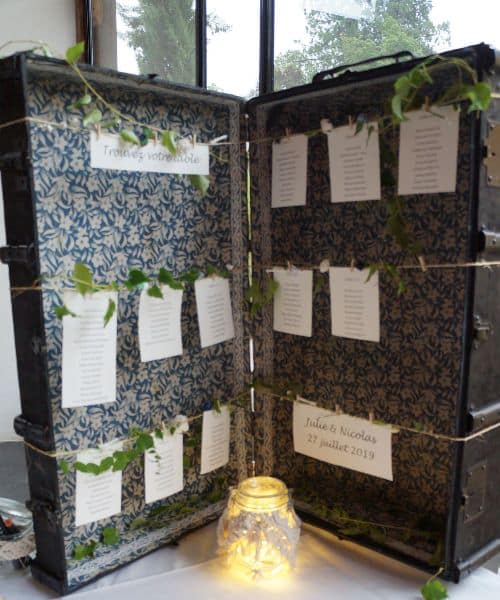 plan de table mariage valise